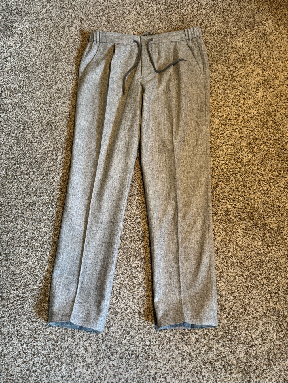 SuitSupply Ames Pleat Gray Wool Trousers – 34